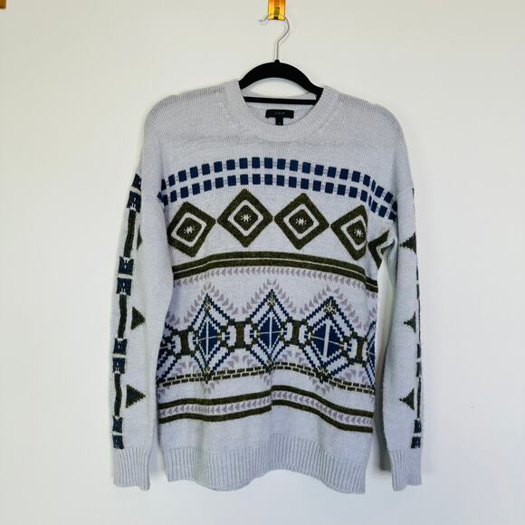 J.Crew Fair Isle Wool Mohair Relaxed Holiday Sweater - Picture 1 of 6